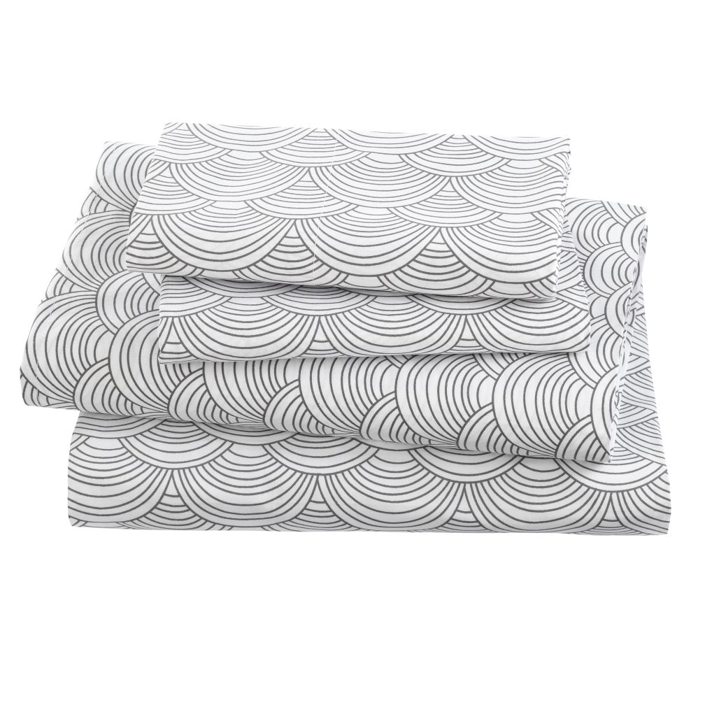 Scalloped Sheet Set (Grey)