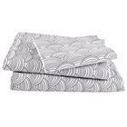Twin Grey Scalloped Sheet Set(includes 1 fitted sheet, 1 flat sheet and 1 case)
