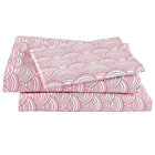 Twin Pink Scalloped Sheet Set(includes 1 fitted sheet, 1 flat sheet and 1 case) 