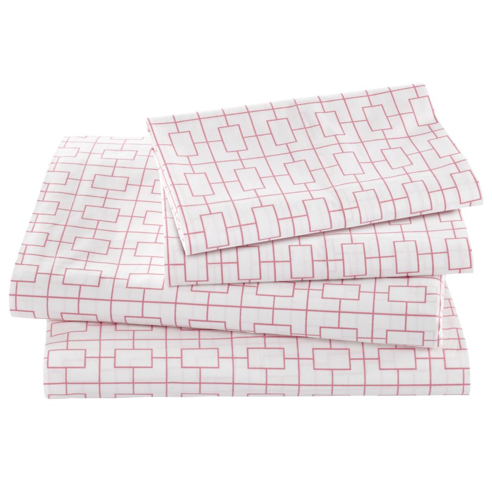 Window Pane Sheet Set (Pink)