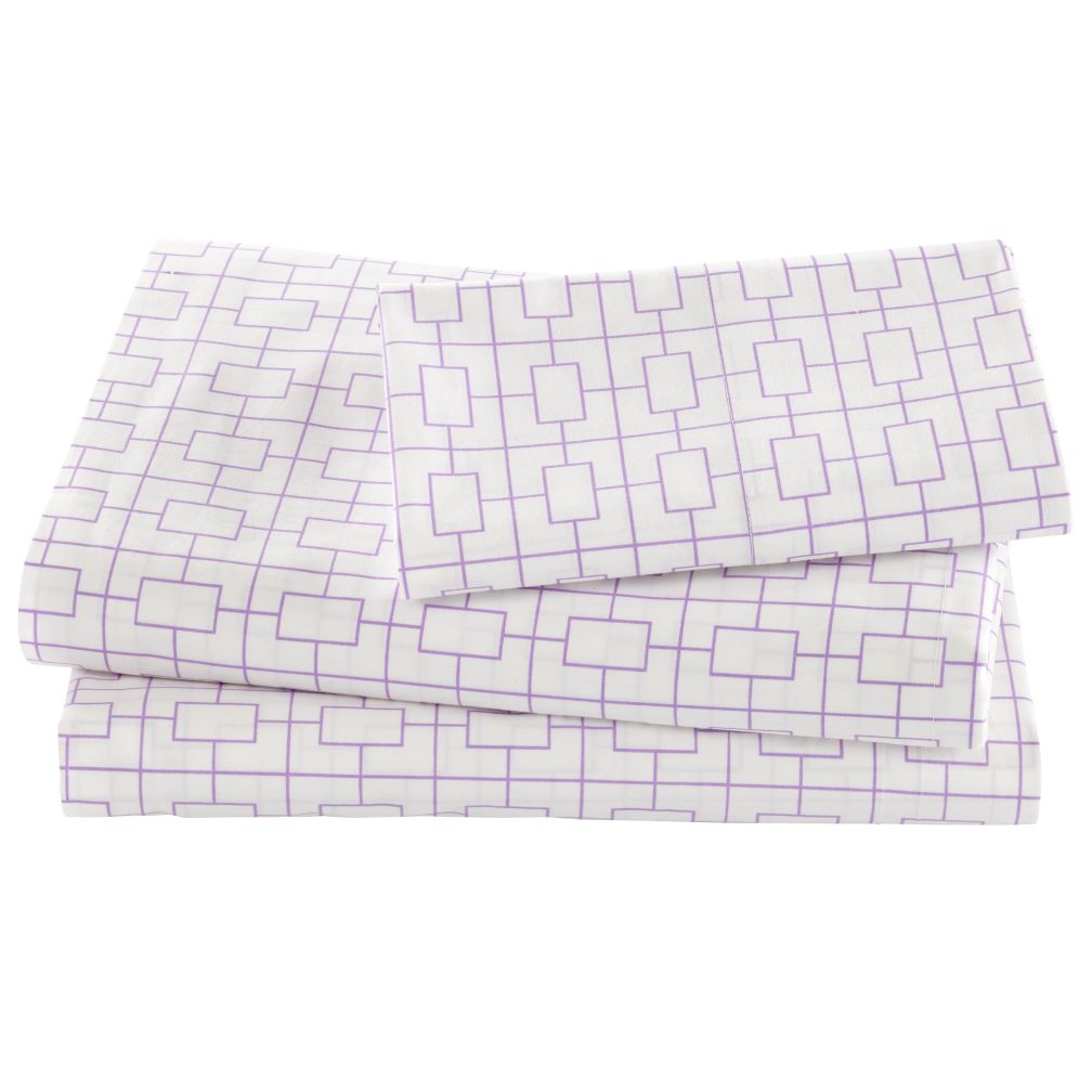 Window Pane Lavender Sheet Set (Twin)