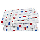 Full Color Block Sheet Set(includes 1 fitted sheet, 1 flat sheet and 2 cases)