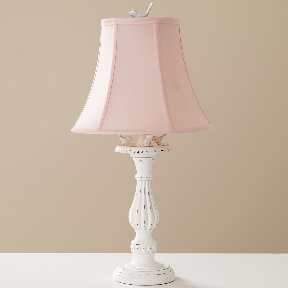Bird Bath Lamp (Pink Shade)