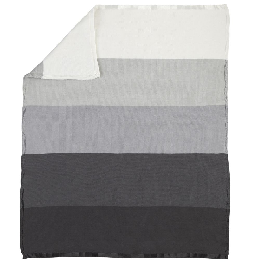 Knit Ombre Baby Blanket (Grey)