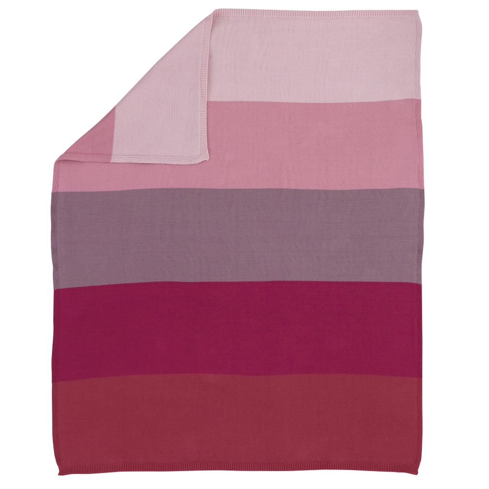 Knit Ombre Baby Blanket (Pink)