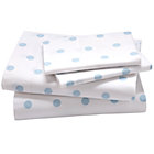 Queen Blue Pastel Dots Sheet Set(includes 1 fitted sheet, 1 flat sheet and 2 cases)