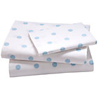 Twin Blue Pastel Dots Sheet Set(includes 1 fitted sheet, 1 flat sheet and 1 case)