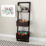 Little Sloane Leaning Bookcase with Bins (Java)