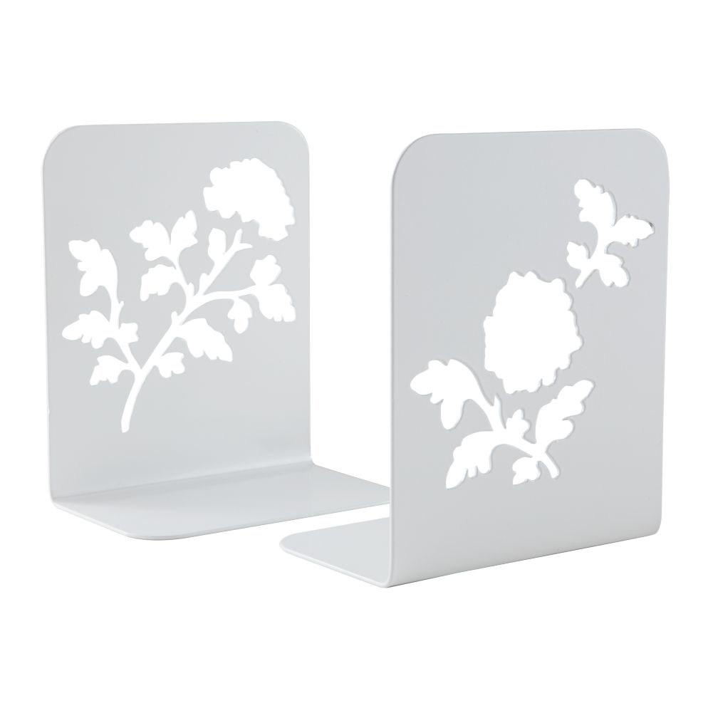 Just Leafing Through White Bookends (Set of 2)