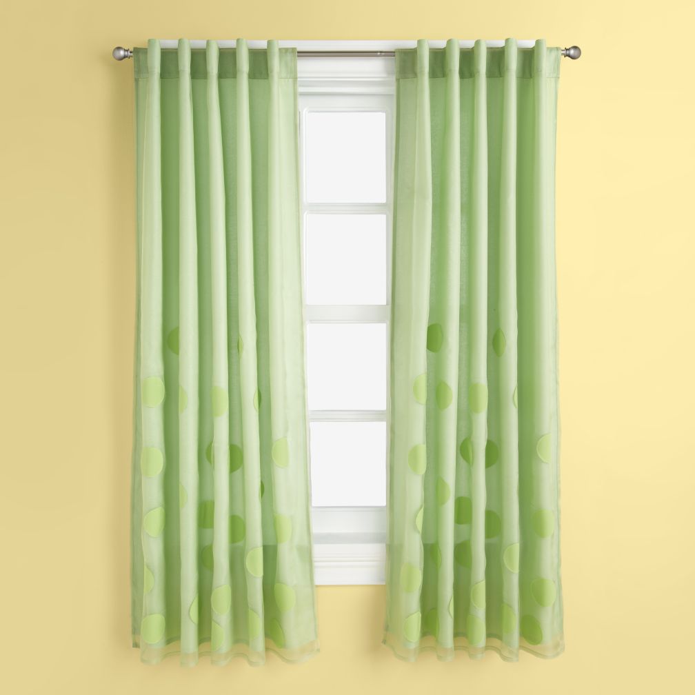 Tiny Bubbles Curtain Panels (Green)