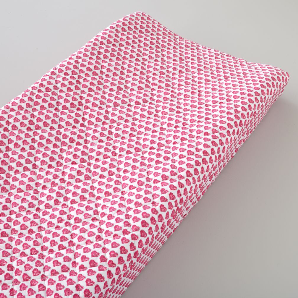 Changer Pad Cover (Pink Hearts)