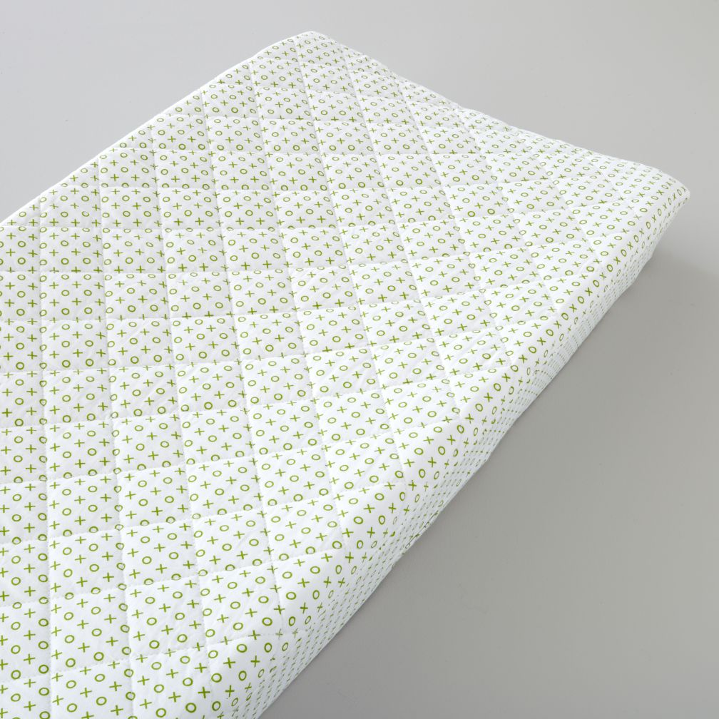 Changer Pad Cover (Green XO Print)