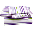 Queen Lavender Citrus Stripe Sheet Set(includes 1 fitted sheet, 1 flat sheet and 2 cases)