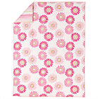 Full-Queen Pink Citrus Daisy/Stripe Filled Comforter