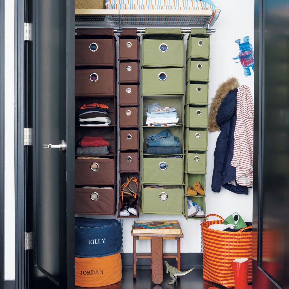 I Think I Canvas Hanging Closet Organizer (Brown)