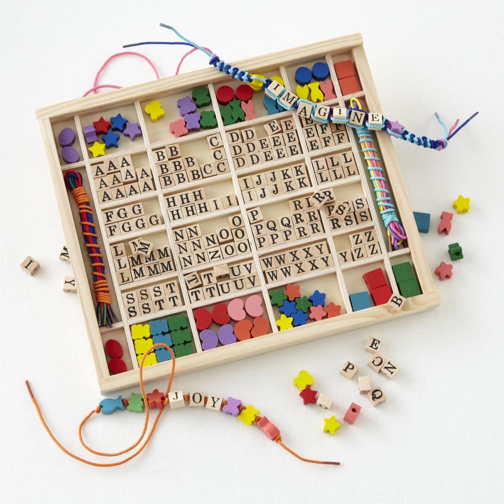 Wood Stringing Beads Set
