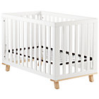 White Frame and Maple Base Low-Rise Crib
