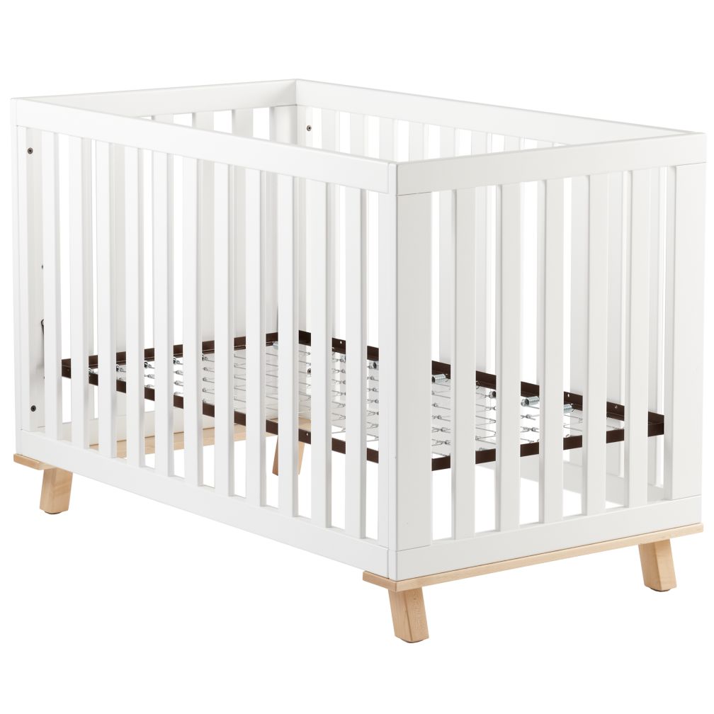 Low-Rise Crib (White Frame and Maple Base)