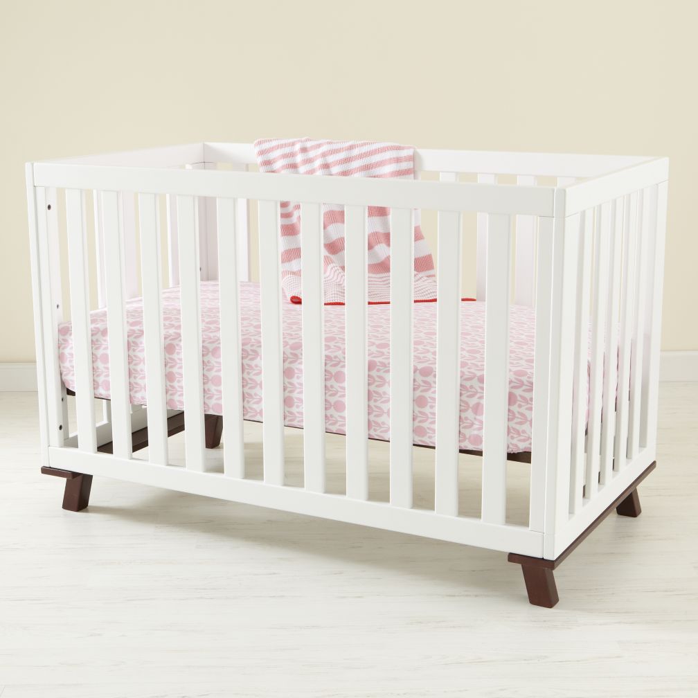 Low-Rise Crib (White Frame with Espresso Base)