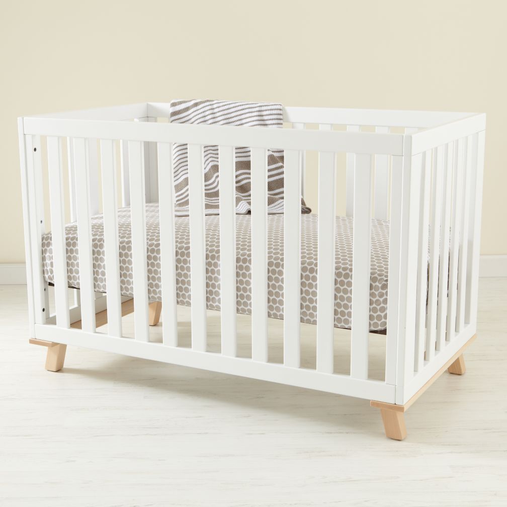 Low-Rise Crib (White Frame with Maple Base)