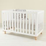 Low-Rise Crib (White Frame with Maple Base)