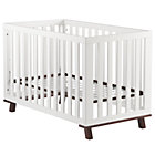 White Frame and Espresso Base Low-Rise Crib