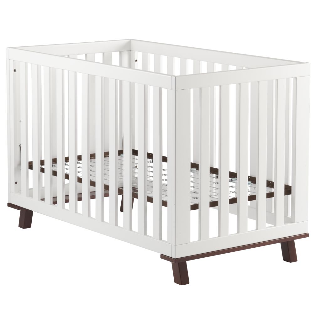 Low-Rise Crib (White Frame and Espresso Base)