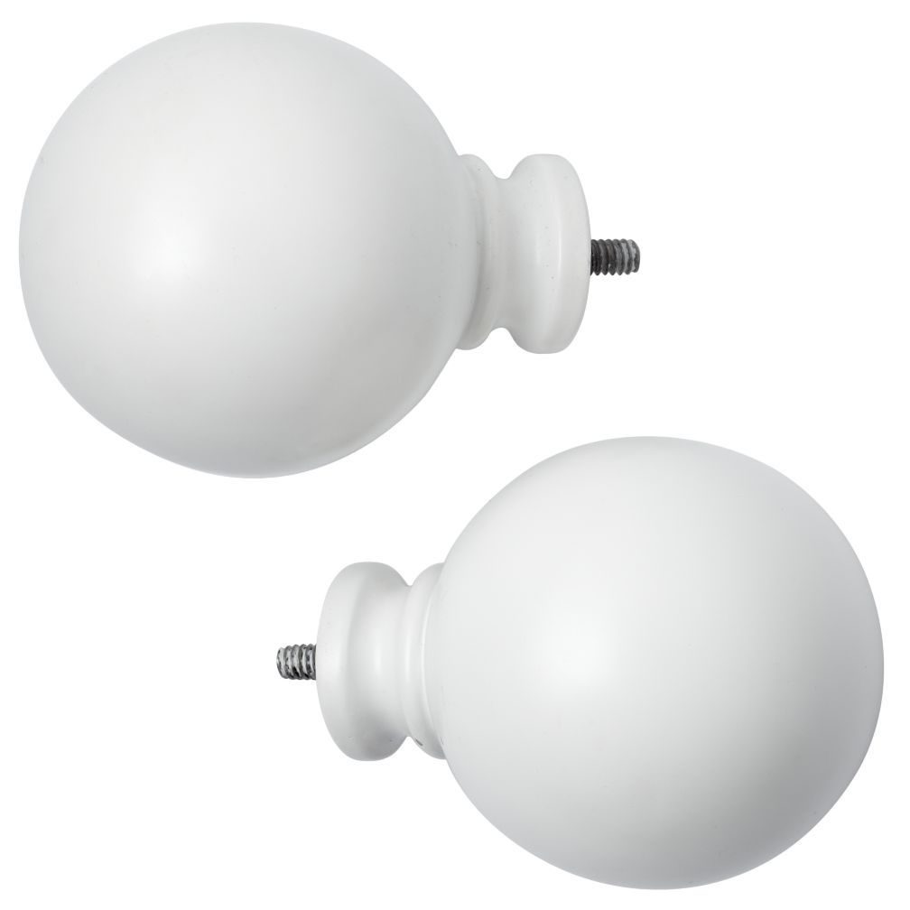 White Ball Finials (Set of 2)