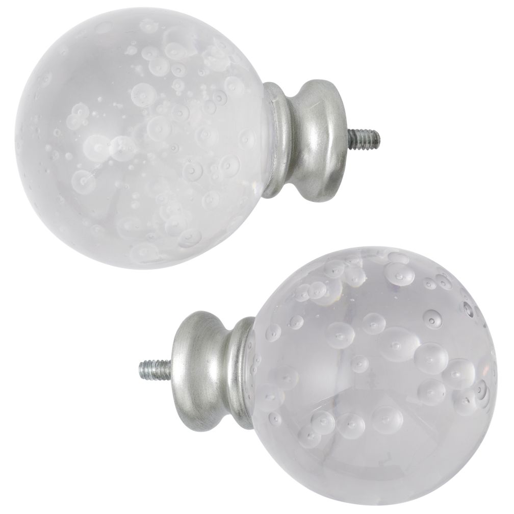 Clear Bubble Finials (Set of 2)