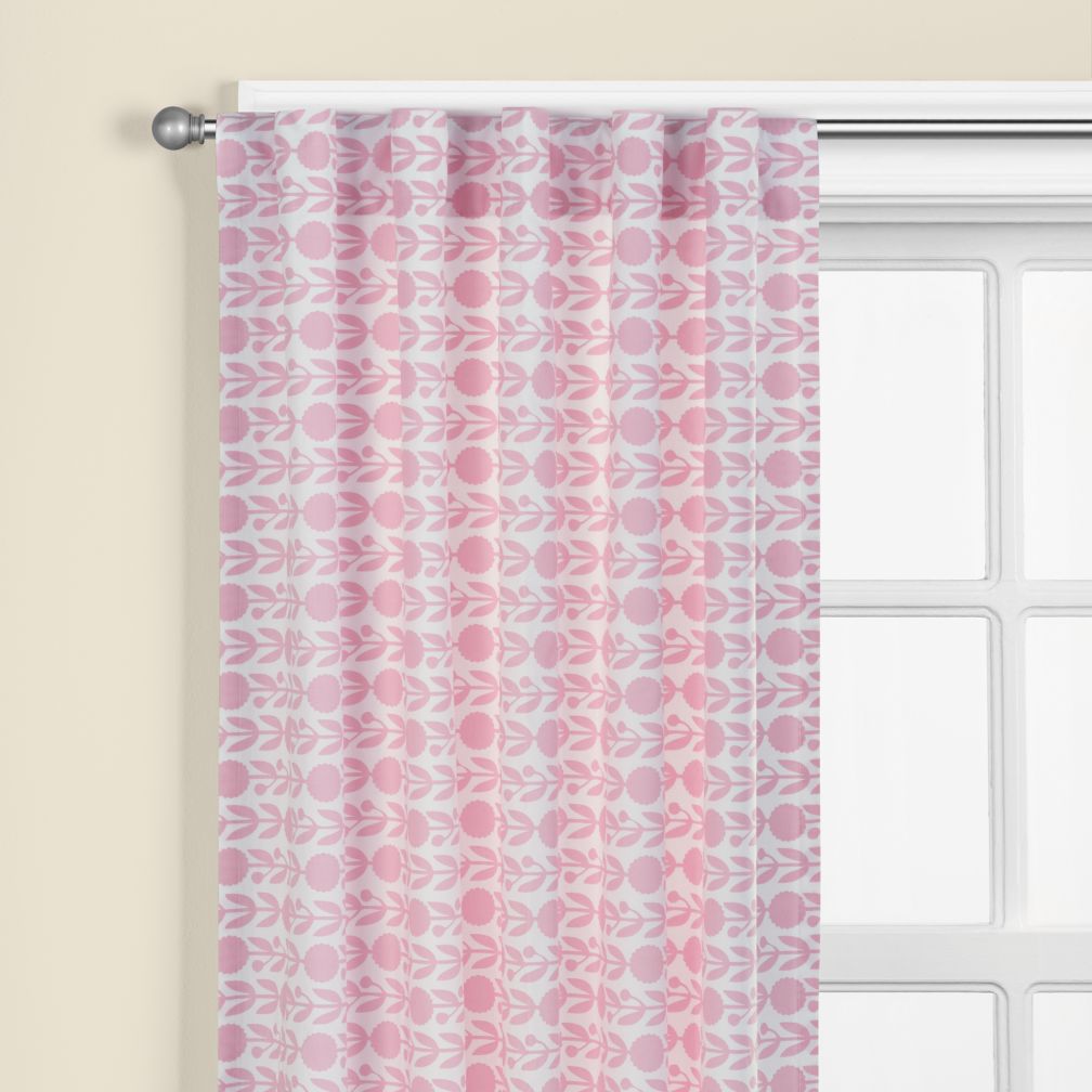 In The Mix Floral Curtain Panels (Pink)