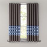 New School Curtain Panels (Blue Stripe)