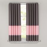 New School Curtain Panels (Pink Stripe)