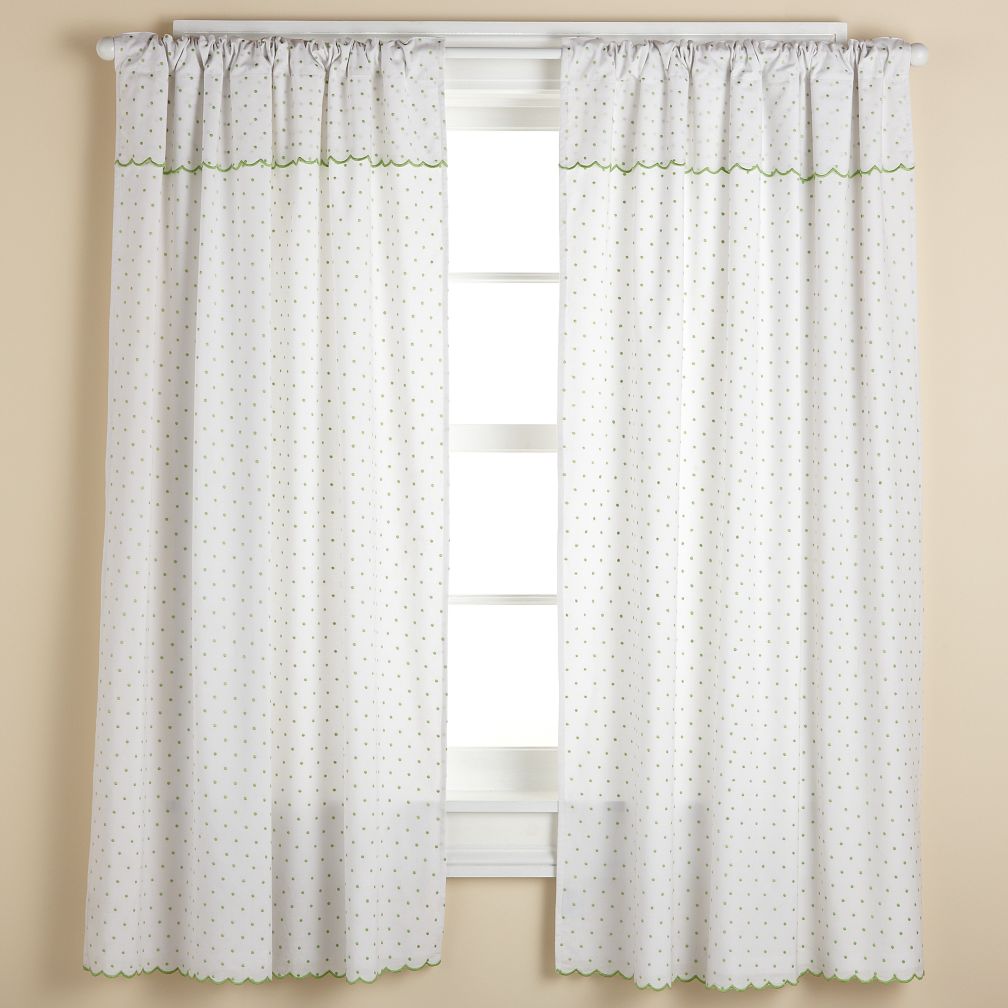 Swiss Dot Curtain Panels (Lime Green)