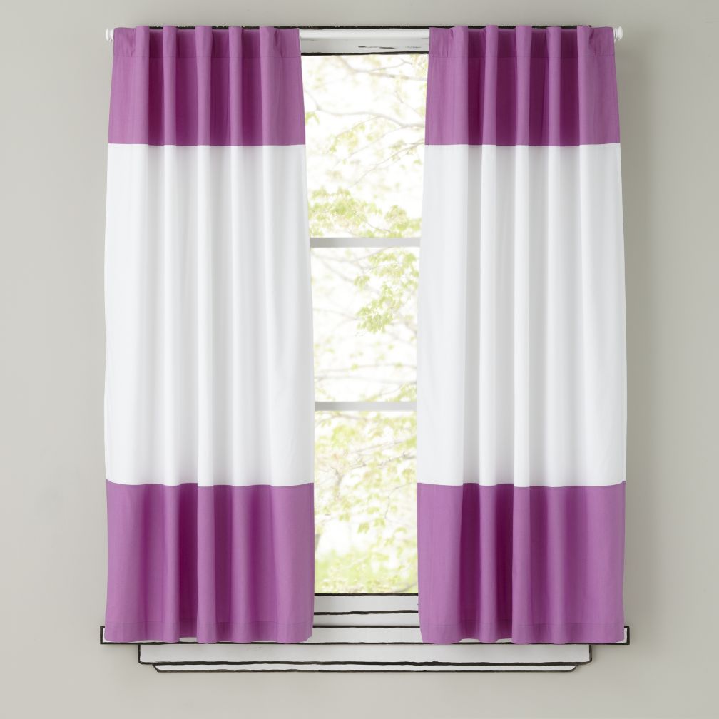 Color Edge Curtain Panels (Purple)