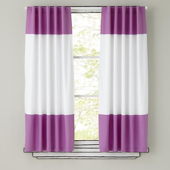 Kids Curtains: Purple and White Curtain Panels | The Land of Nod