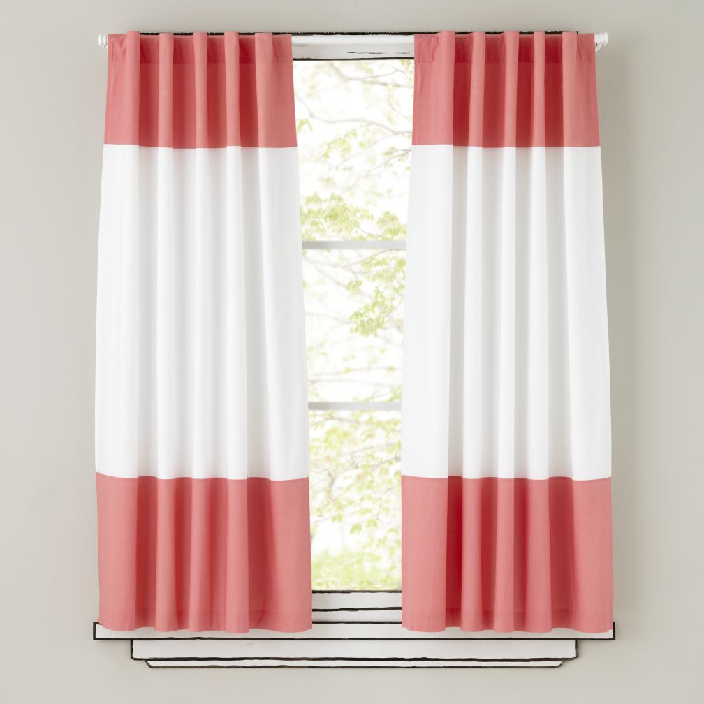 Color Edge Curtain Panels (Pink)