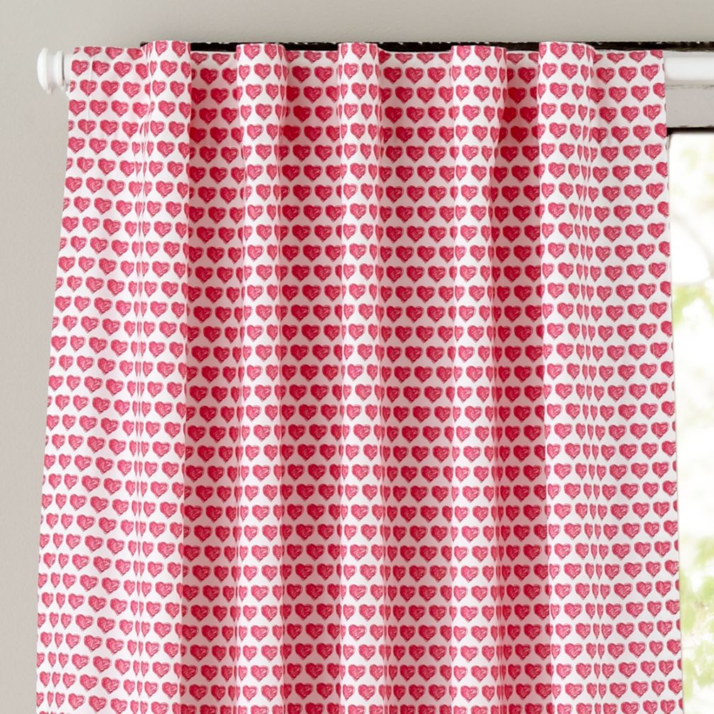 Fine Prints Curtain Panel (Pink Hearts)