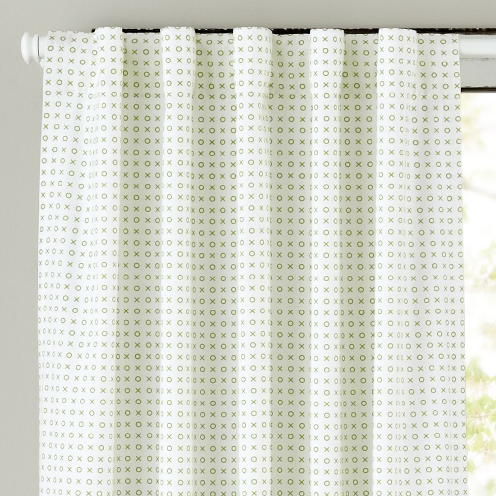 Fine Prints Curtain Panel (Green XO)