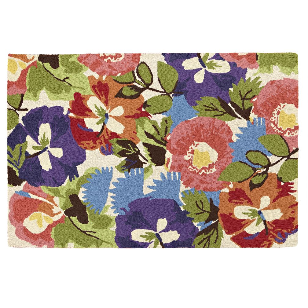 4 x 6' Poppies and Pansies Rug