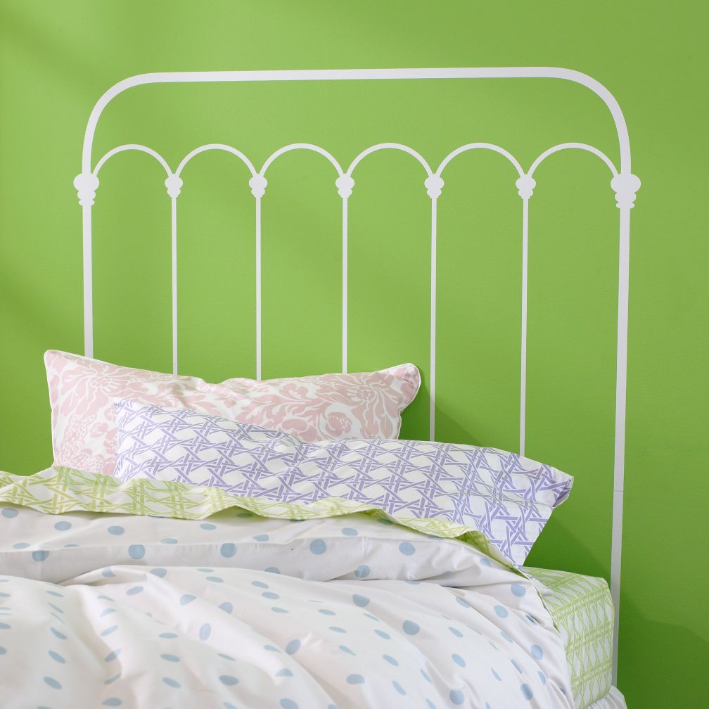 Wrought Iron Headboard Decal (White)