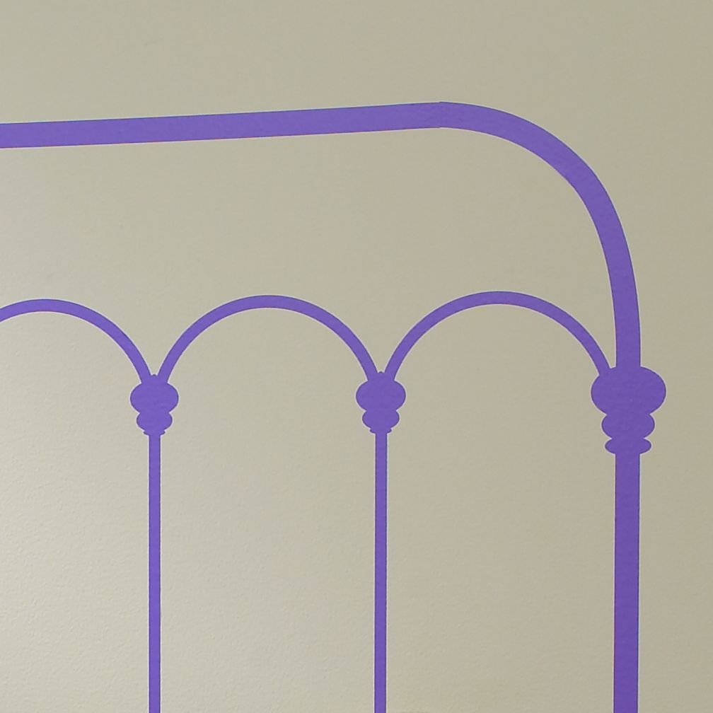 Wrought Iron Queen Headboard Decal (Lavender)