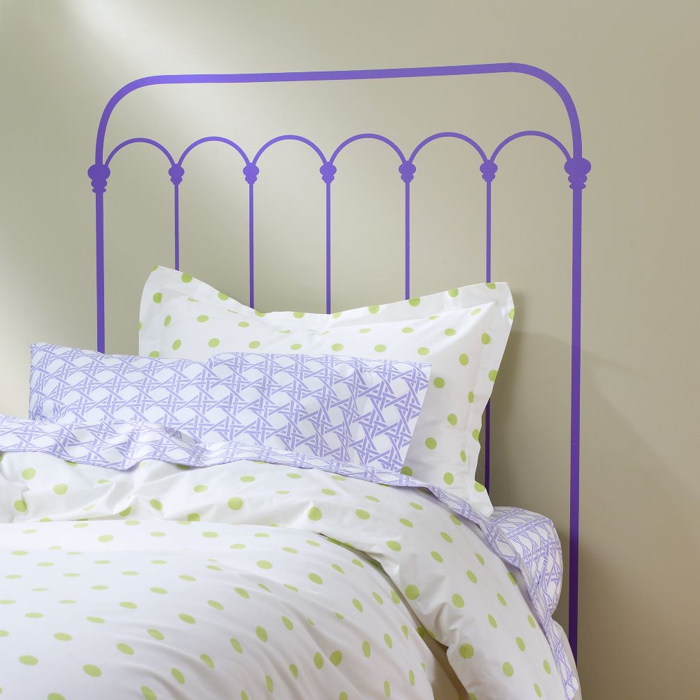 Wrought Iron Headboard Decal (Lavender)