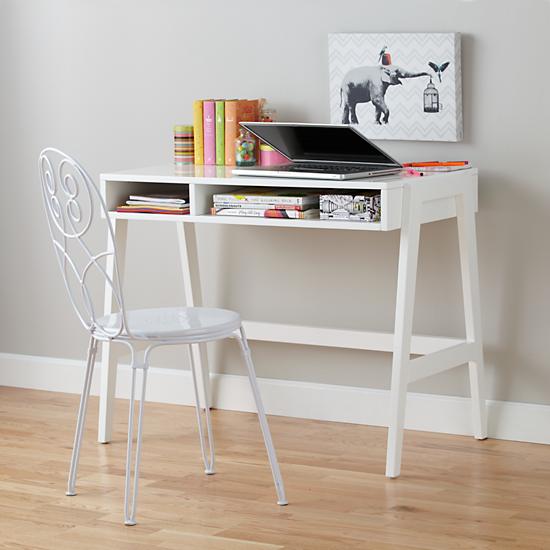 Kids' Desk Kids White Leaning Wall Desk The Land of Nod