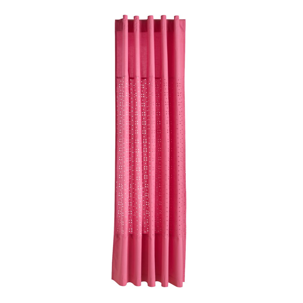 63" I Only Have Eyes for Eyelet Curtain Panel (Hot Pink)