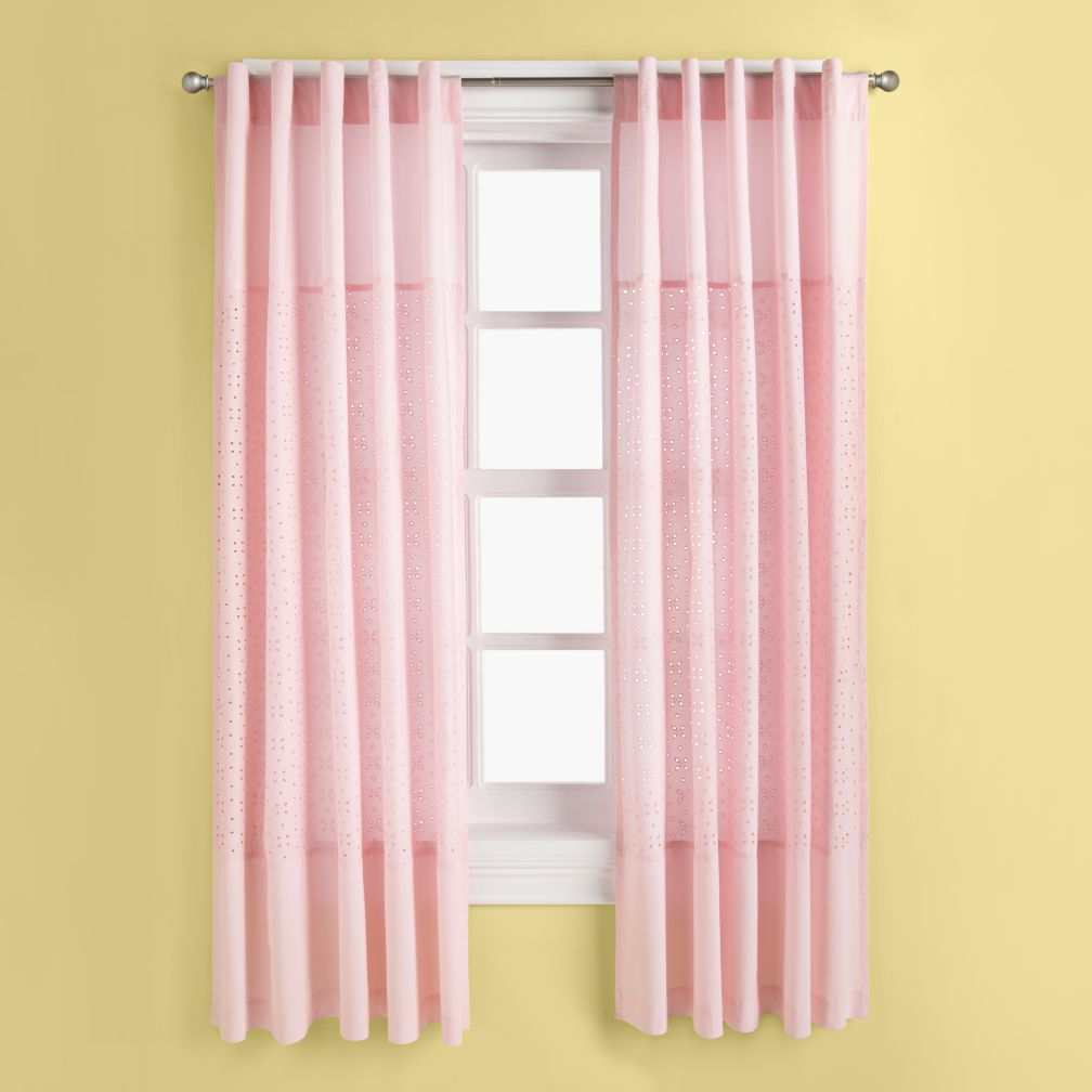 I Only Have Eyes for Eyelet Curtain Panels (Pink)