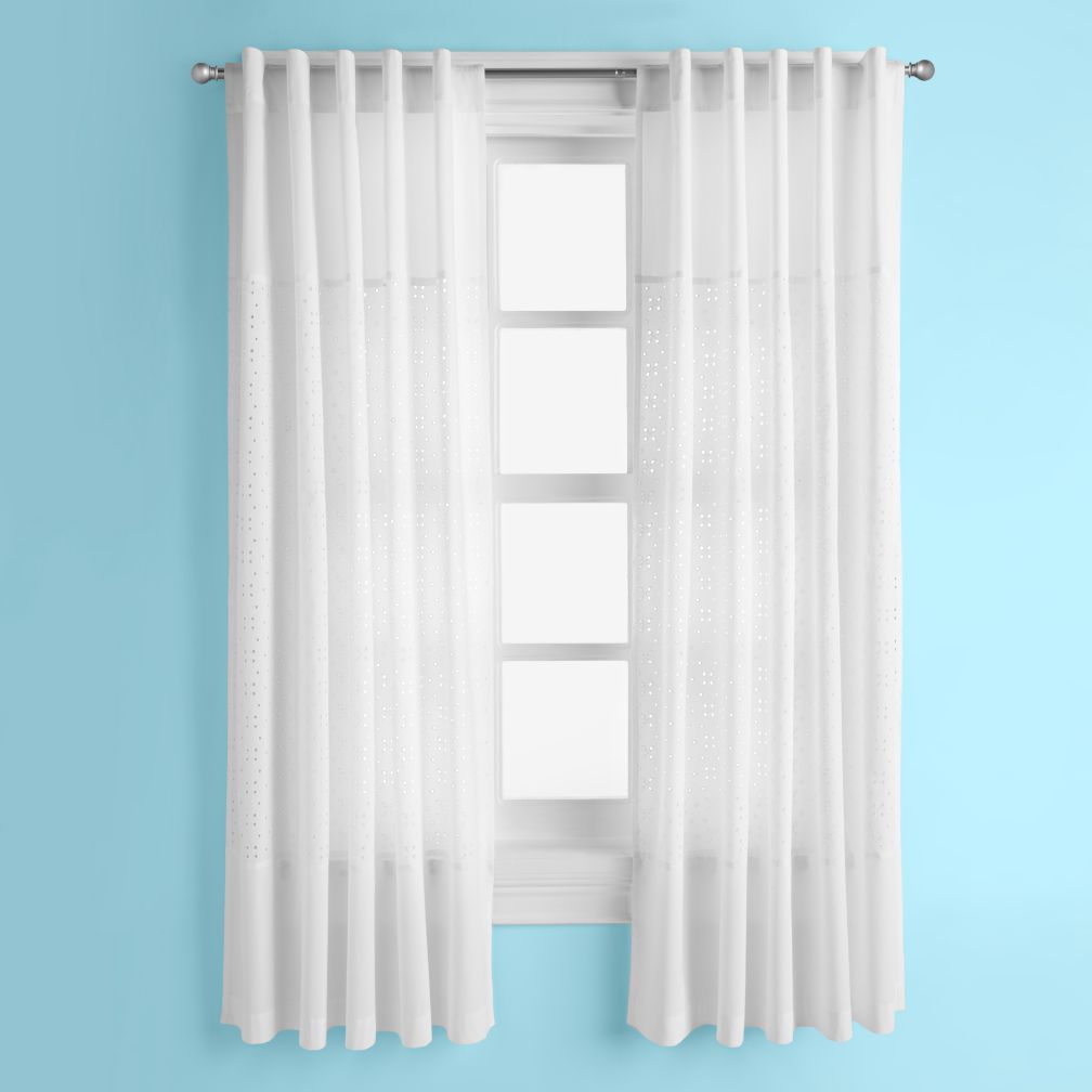 I Only Have Eyes for Eyelet Curtain Panels (White)