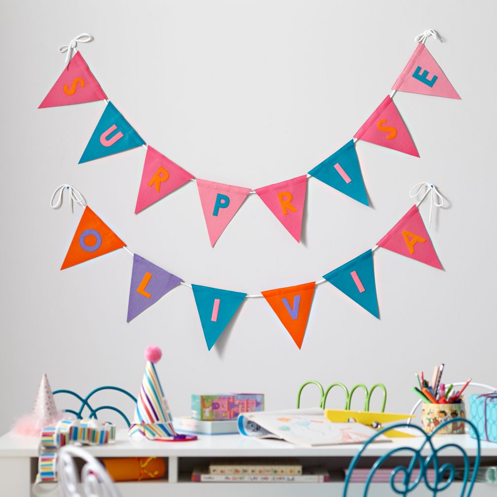 Print Neatly Pennant Garland (Girl)