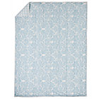 Full-Queen Blue Floral/Lattice Filled Comforter