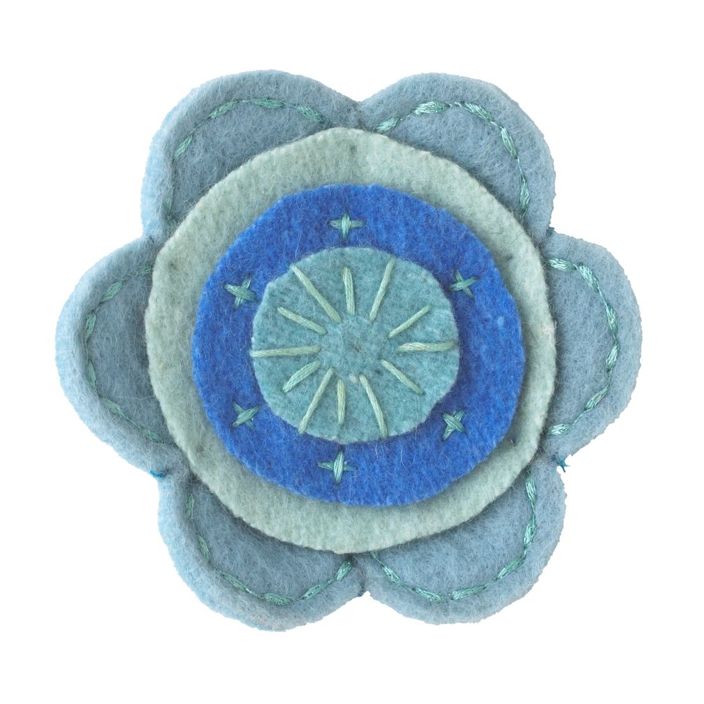 Blue Felt Flower