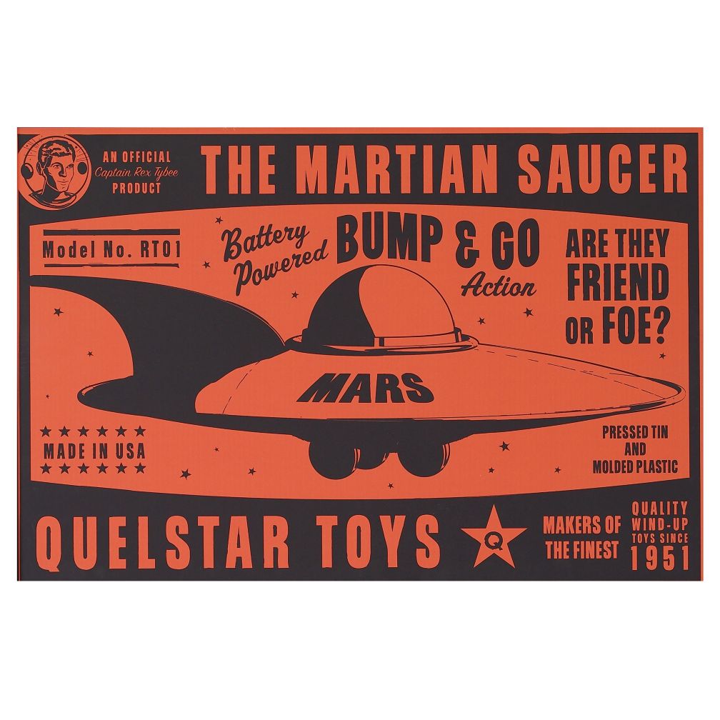 They're Heeere Outer Space Unframed Wall Art (Flying Saucer)